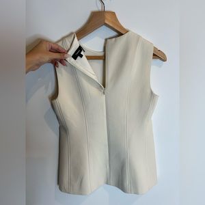 Theory Hadrienne Pioneer Sleeveless Seamed Top in Pearl Ivory Size 2